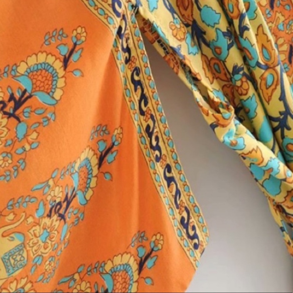 Bohemian Floral Print Kimono Duster - Picture 6 of 9
